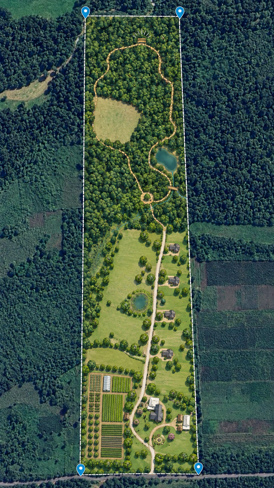 Esquema de un desarrollo mixto y gradual de Granja del Sol